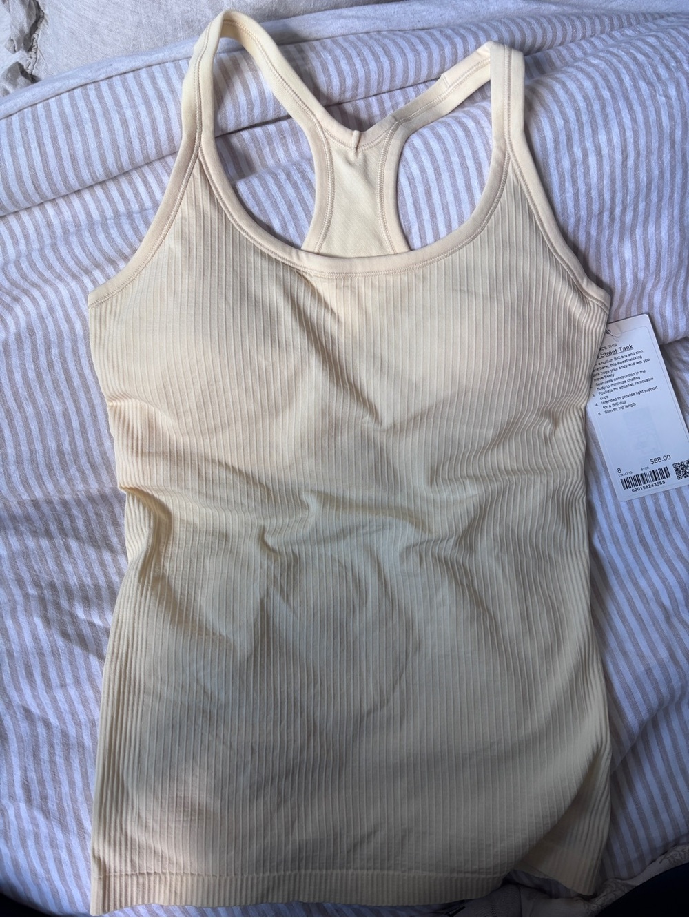 lululemon athletica Ribbed Racerback Tank — Light Cream